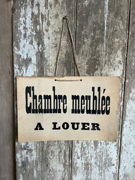 Room for Rent French Sign