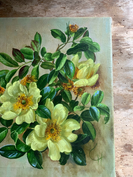 Floral Oil Painting on Board