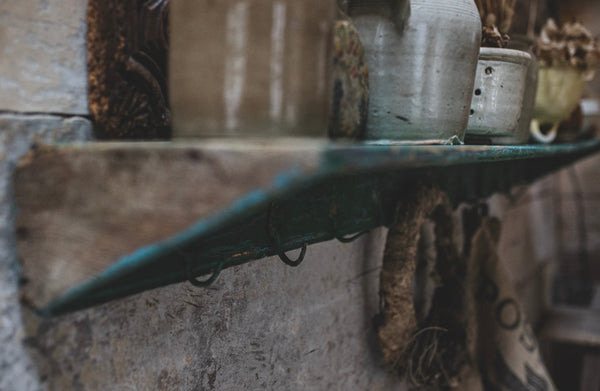 Vintage French Chippy Paint Shelf