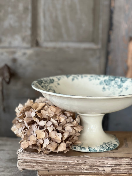 French Floral Transferware raised dish