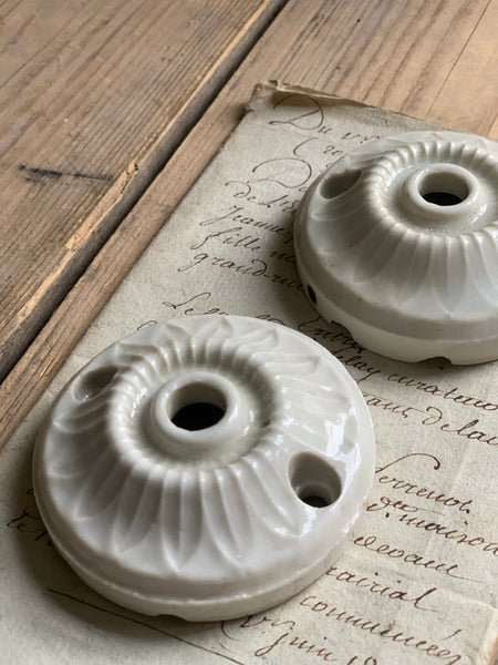 Vintage French Ceramic Ceiling Rose