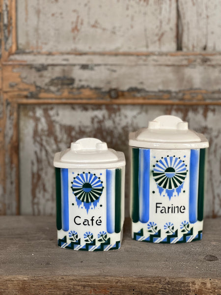 Art Deco French Vintage Kitchen Canisters