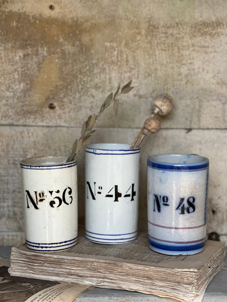 Antique Numbered Spongware Mugs