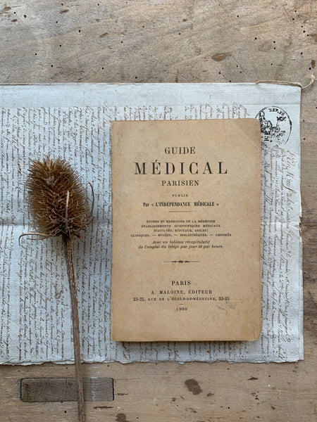 1900 French Medical Guide Antique Book