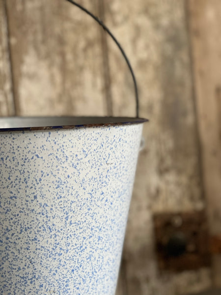 Vintage Speckled Blue Bucket