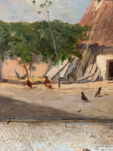 French Farmyard Chicken Painting