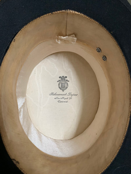 Beautiful Leather Top Hat Box and Top Hat