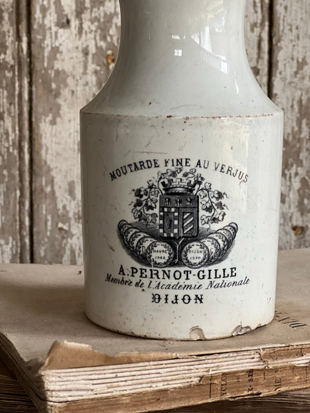 Large Rare French Mustard Jar