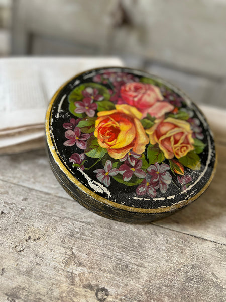 Vintage Floral French Tin