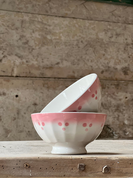 Pretty in Pink Vintage Cafe au Lait bowls