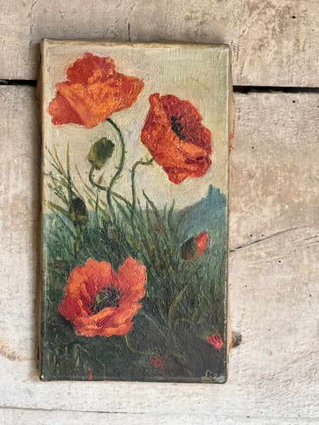 Small Vintage French Oil Painting on Canvas