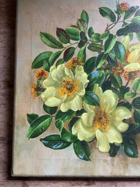 Floral Oil Painting on Board