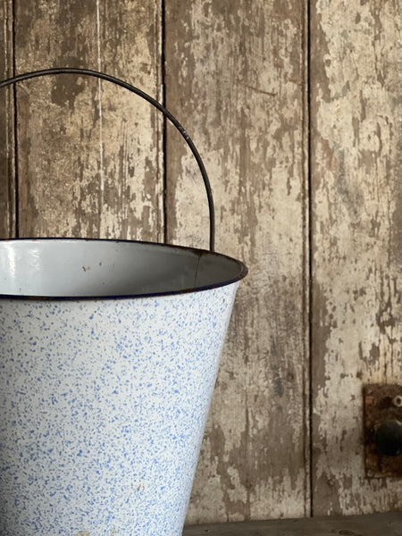 Vintage Speckled Blue Bucket