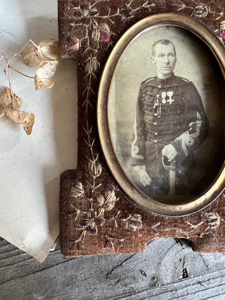 Velvet Framed French Vintage Photograph