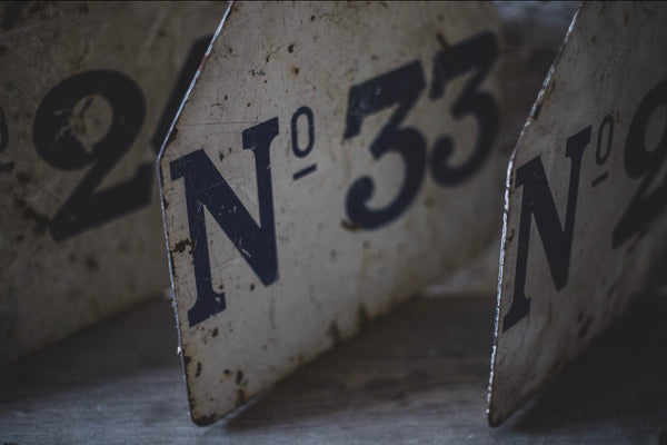 French Vintage Number Signs