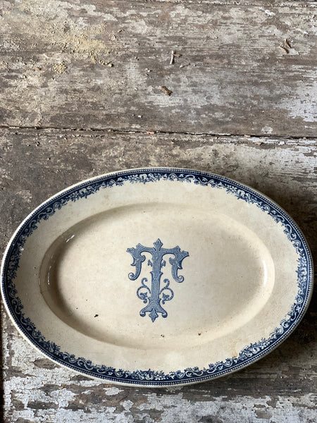 Vintage Monogrammed "T" Platter