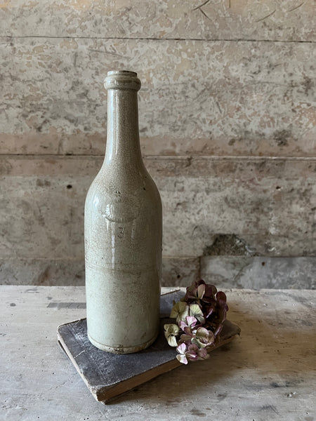 Crazed French Stoneware Bottle