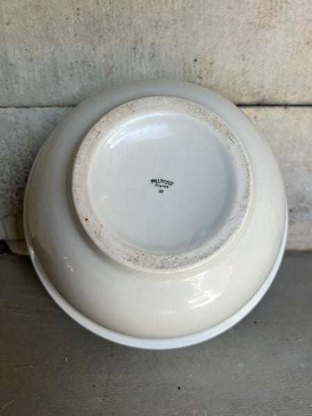 Stunning Large White French Mixing Bowl