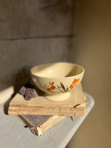 French Floral Stencil Cafe au Lait bowl