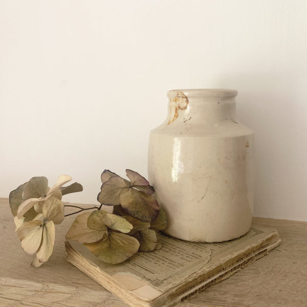 Antique Stoneware Cream Jar