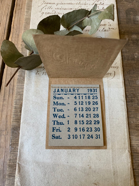 Vintage Mini 1931 Calender