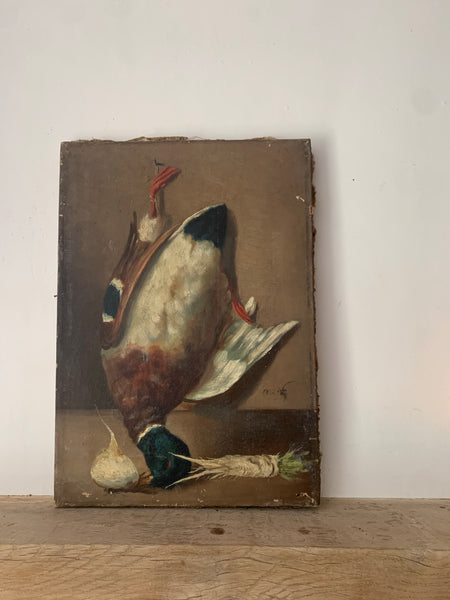 French Duck Oil Painting on Canvas