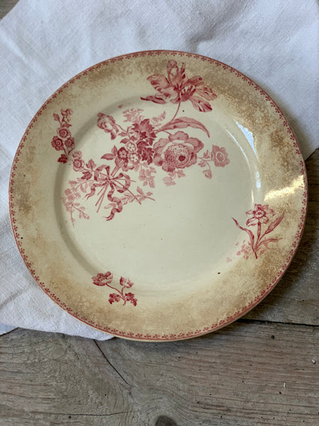 Vintage French Transferware Flower Plate