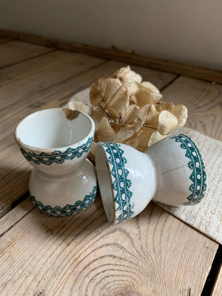Vintage French Transferware Eggcups