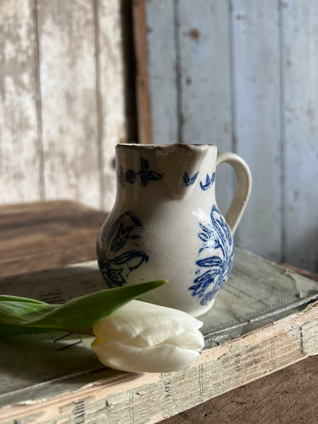 Beautiful Small Vintage French St Uze Floral Jug