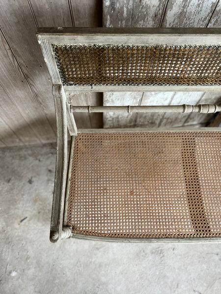 French Vintage Two Seater caned chair